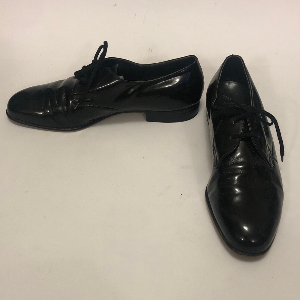 Bally 9.5D Shoes Black Patent Leather Lace-Up Made in Switzerland 🇨🇭 Excellent